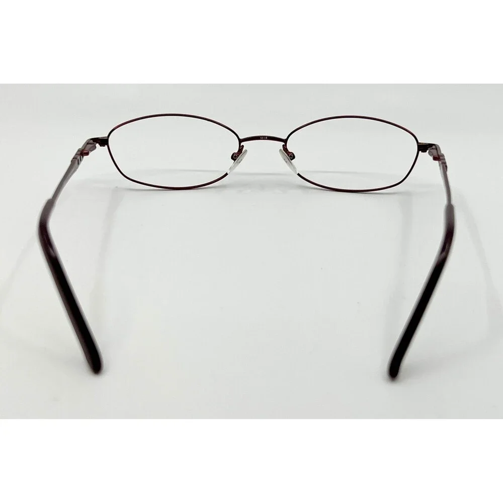 Alexander Collection Trista Eyeglasses Burgundy Oval Metal Frames 52-18-135